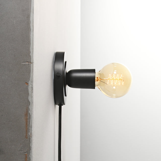 Luna Plug In Wall Sconce - Black