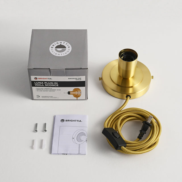 Luna Plug In Wall Sconce - Gold