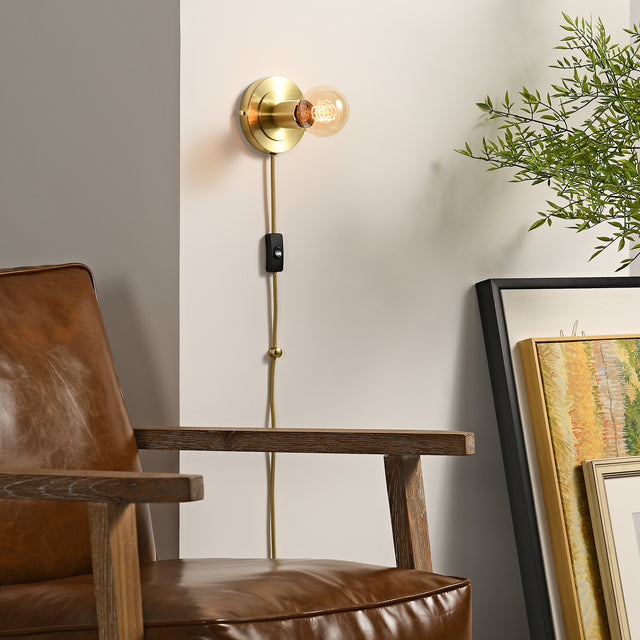 Luna Plug In Wall Sconce - Gold