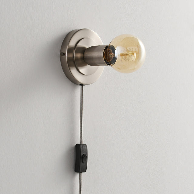 Luna Plug In Wall Sconce - Nickel