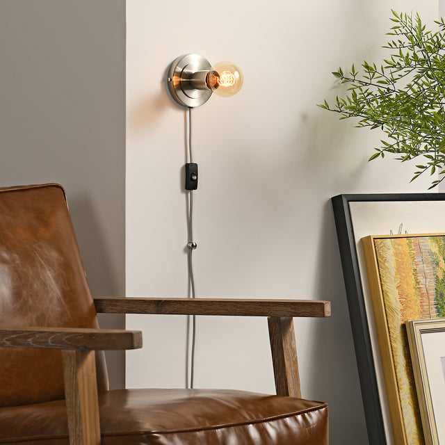 Luna Plug In Wall Sconce - Nickel