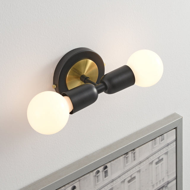 Luna Duo Wall Sconce - Black/Gold