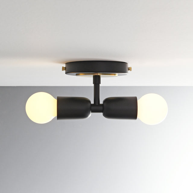 Luna Duo Wall Sconce - Black/Gold