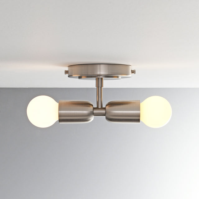 Luna Duo Wall Sconce - Nickel