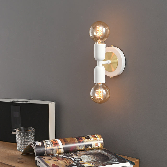 Luna Duo Wall Sconce - White/Gold