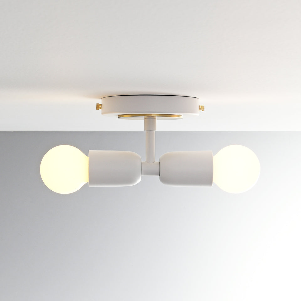 Luna Duo Wall Sconce - White/Gold