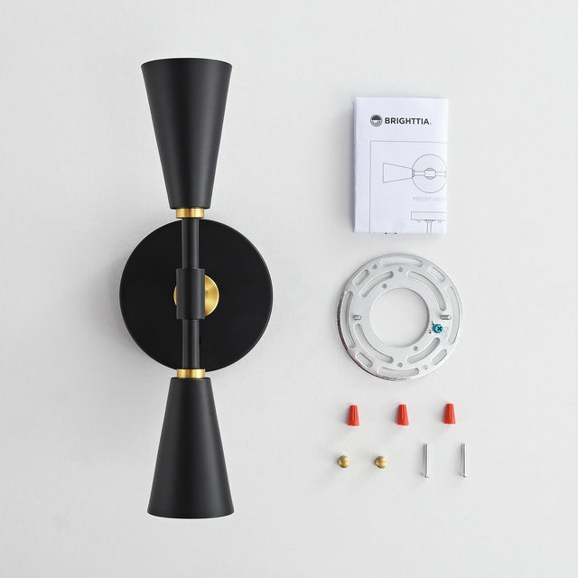 Vicky 2-Light Wall Sconce - Black/Gold