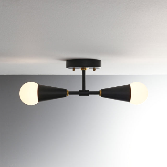 Vicky 2-Light Wall Sconce - Black/Gold