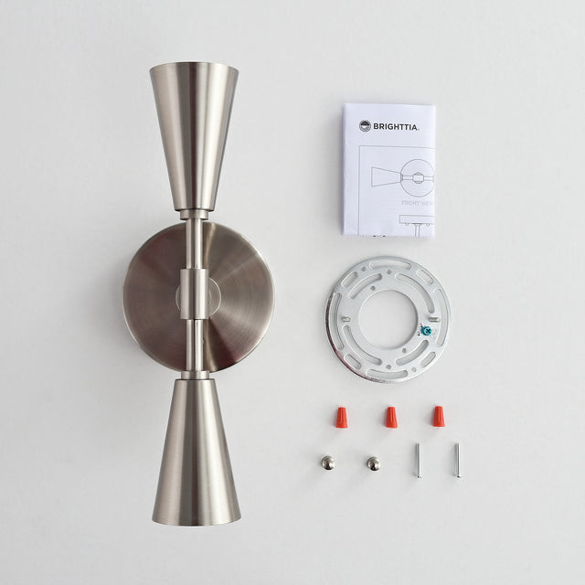 Vicky 2-Light Wall Sconce - Brushed Nickel