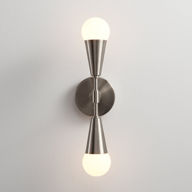 Vicky 2-Light Wall Sconce - Brushed Nickel