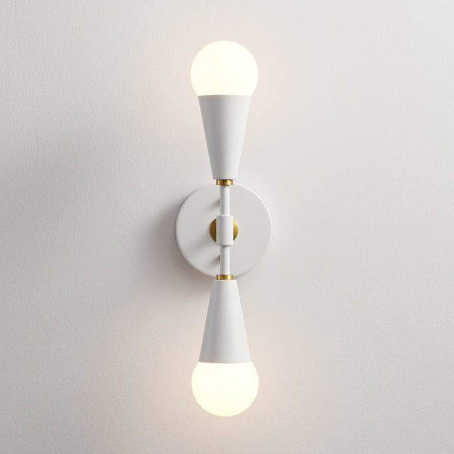 Vicky 2-Light Wall Sconce - White/Gold
