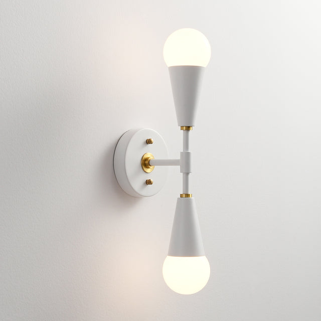 Vicky 2-Light Wall Sconce - White/Gold