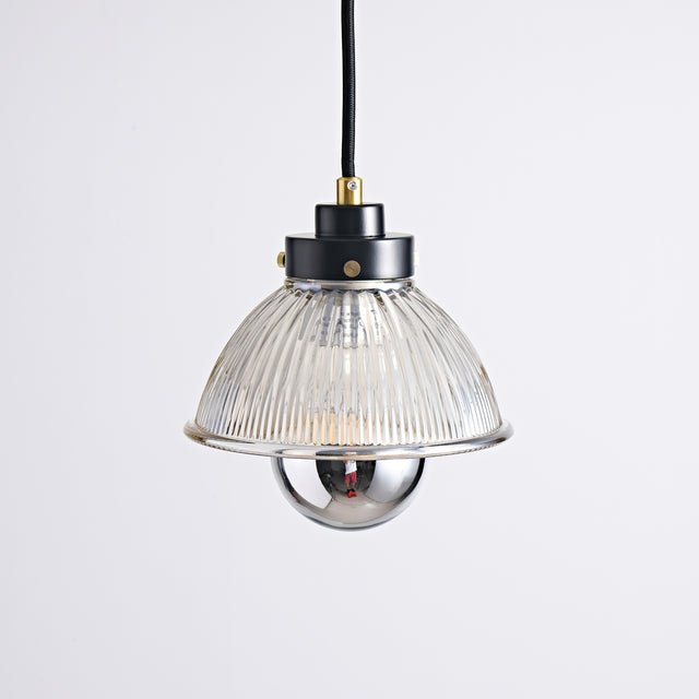 Bonnie Glass Bowl Pendant Light - Black & Gold