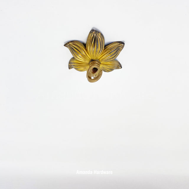 Brass Lotus Hook - 3.7in