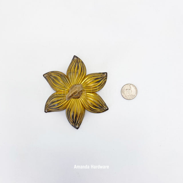 Brass Lotus Hook - 3.7in