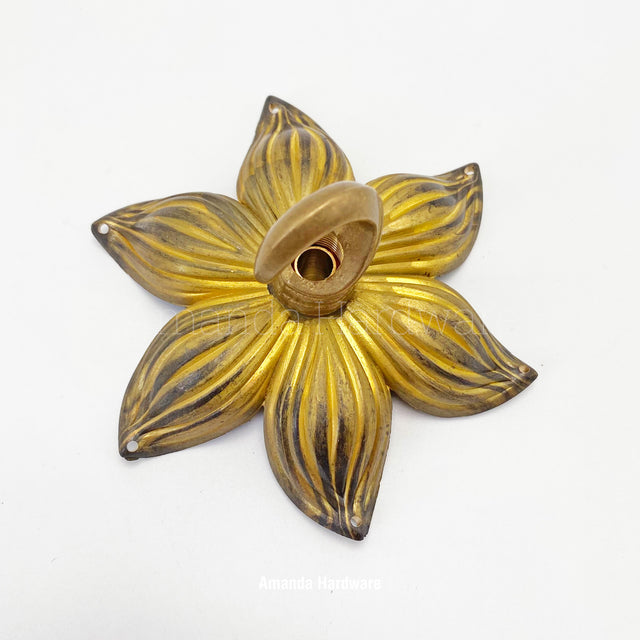 Brass Lotus Hook - 3.7in