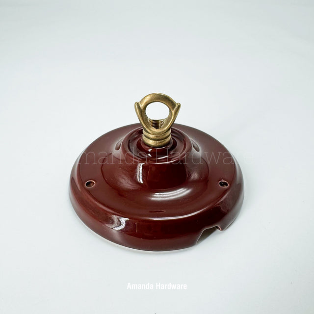 Brown Ceramic Canopy Hook - 4.13in