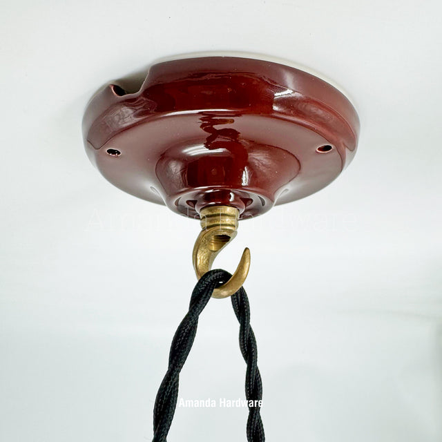 Brown Ceramic Canopy Hook - 4.13in