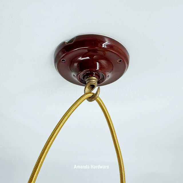 Brown Ceramic Canopy Hook - 4.13in