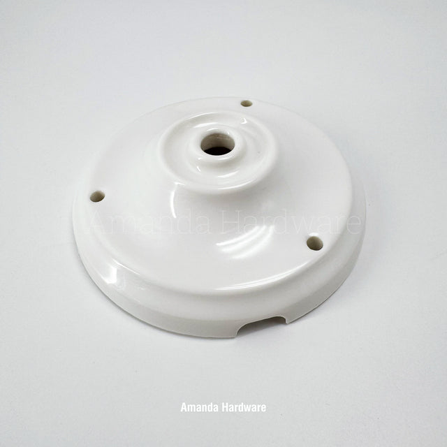 White Ceramic Canopy Hook - 4.13in