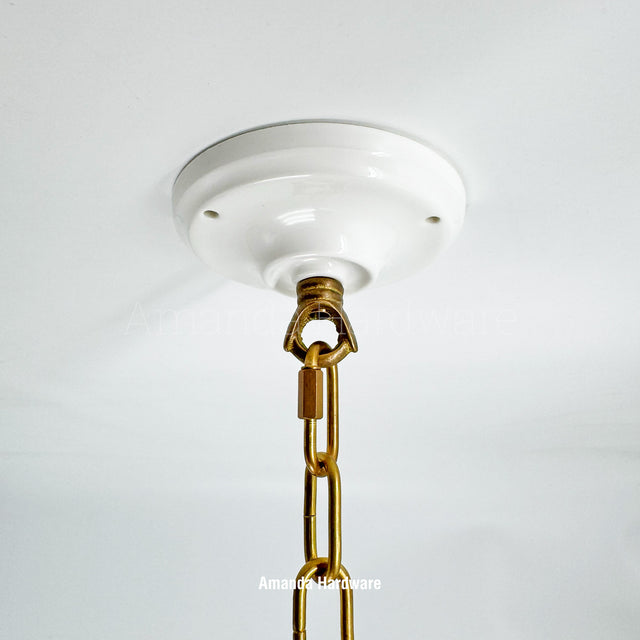 White Ceramic Canopy Hook - 4.13in