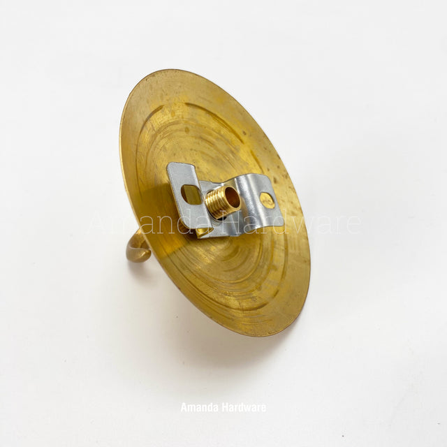 Brass Disc Cap Hook - 3.15in