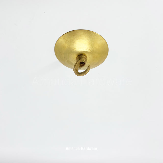 Brass Disc Cap Hook - 3.15in