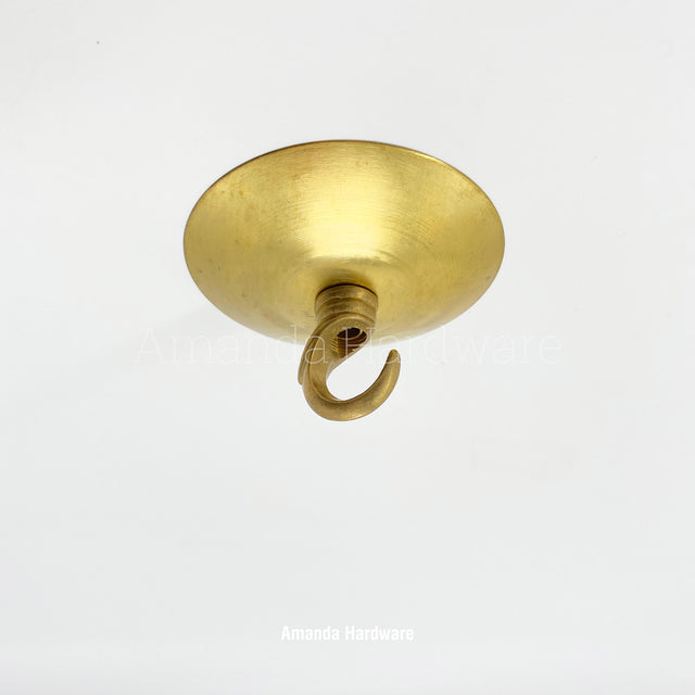 Brass Disc Cap Hook - 3.15in