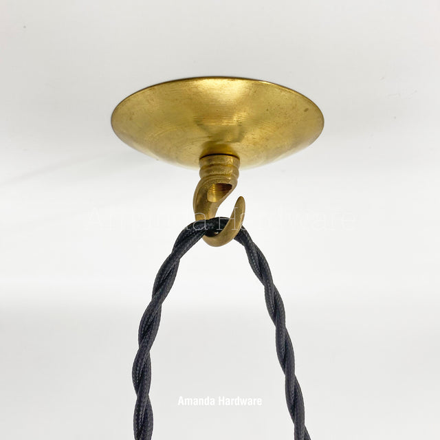 Brass Disc Cap Hook - 3.15in