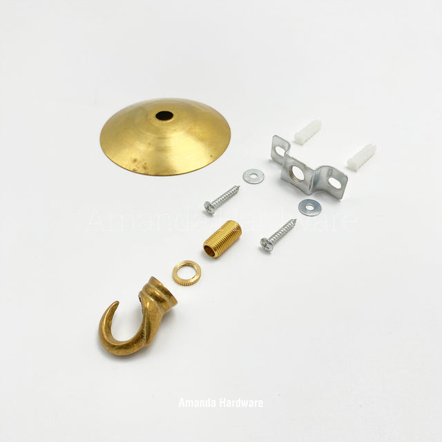 Brass Disc Cap Hook - 3.15in
