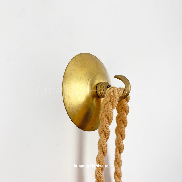 Brass Disc Cap Hook - 3.15in