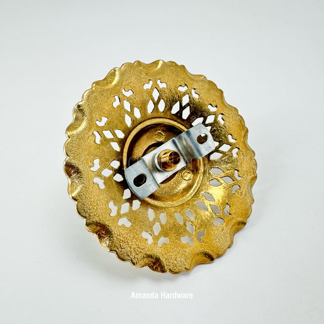 Brass Floral Cap Hook - 4.65in