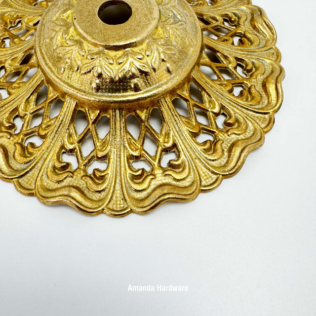 Brass Floral Cap Hook - 4.65in