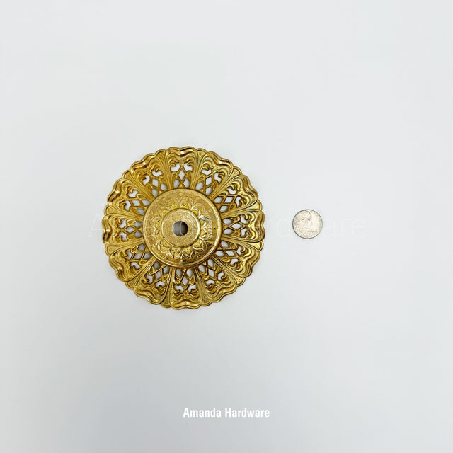 Brass Floral Cap Hook - 4.65in