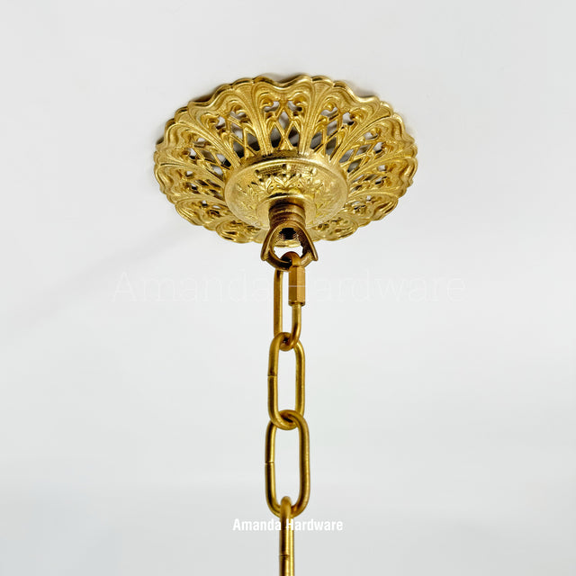 Brass Floral Cap Hook - 4.65in