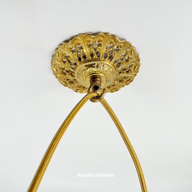 Brass Floral Cap Hook - 4.65in