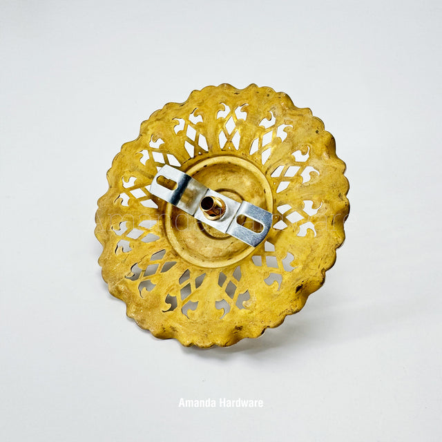 Brass Floral Cap Hook - 5.5in