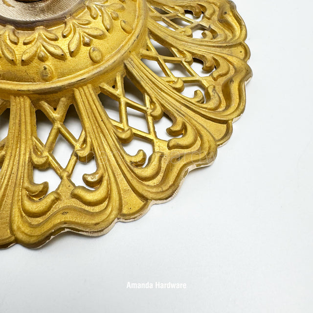 Brass Floral Cap Hook - 5.5in