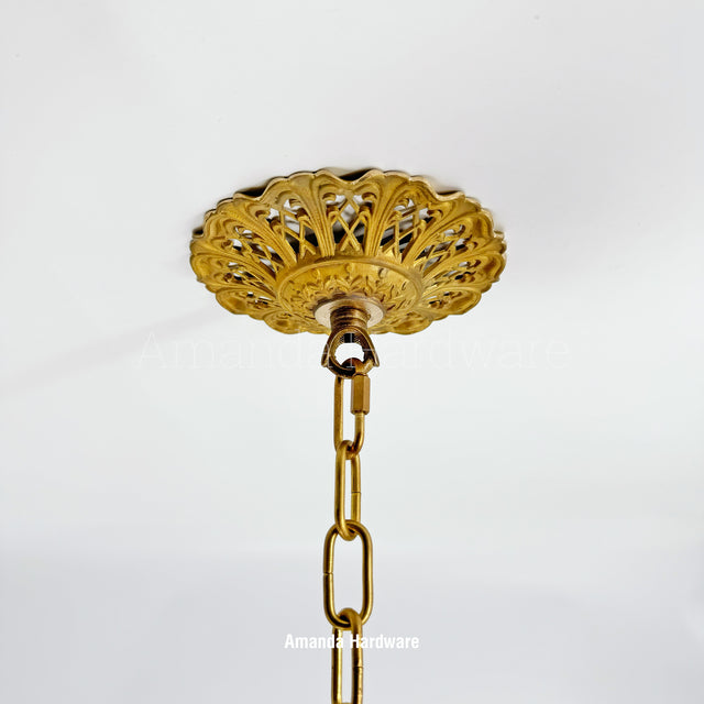 Brass Floral Cap Hook - 5.5in