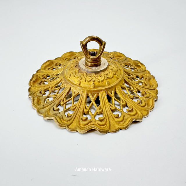 Brass Floral Cap Hook - 5.5in