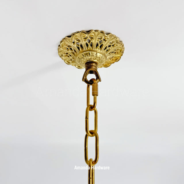 Brass Floral Cap Hook - 3.54in