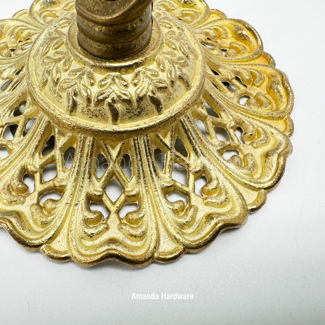 Brass Floral Cap Hook - 3.54in