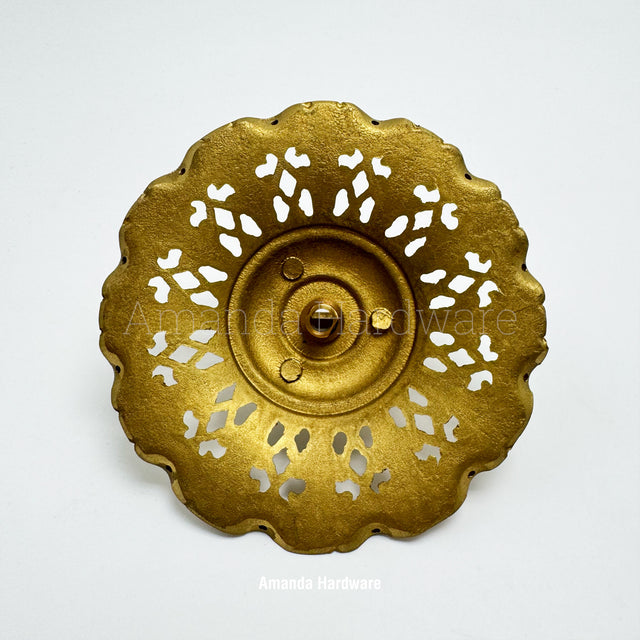 Floral Brass Top Hanger For Wind Chime, Sun Catcher - 4.65in