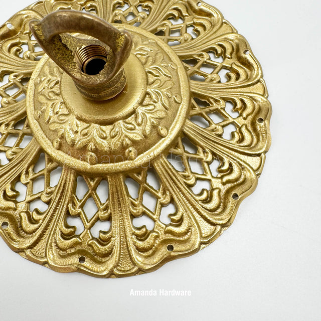 Floral Brass Top Hanger For Wind Chime, Sun Catcher - 4.65in