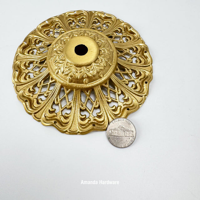 Floral Brass Top Hanger For Wind Chime, Sun Catcher - 4.65in