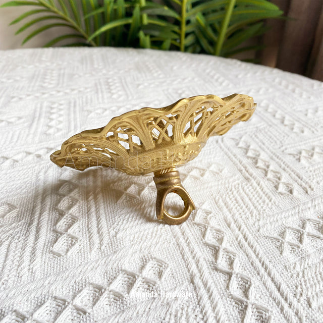 Floral Brass Top Hanger For Wind Chime, Sun Catcher - 4.65in