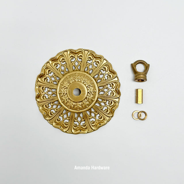 Floral Brass Top Hanger For Wind Chime, Sun Catcher - 4.65in