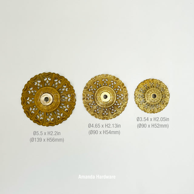 Brass Floral Cap Hook - 5.5in