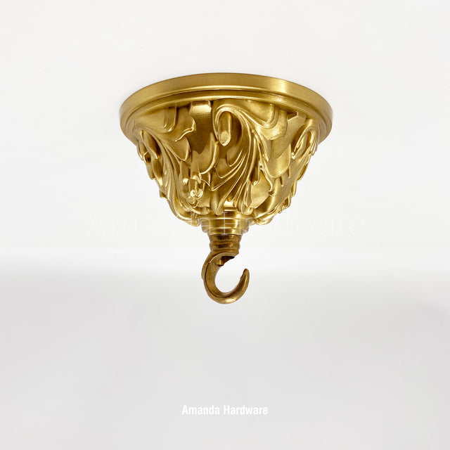 Brass Floral Dome Canopy Hook - 4.06in