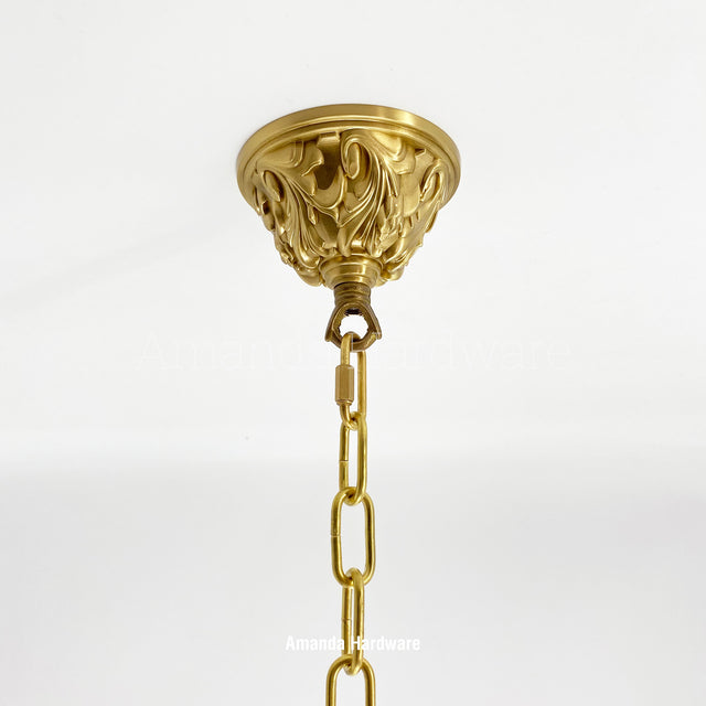 Brass Floral Dome Canopy Hook - 4.06in
